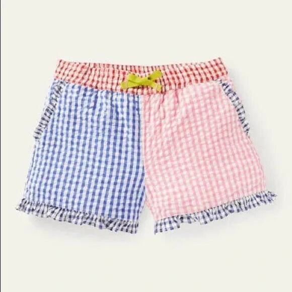 Mini Boden Other - Mini Boden Frill Hem Shorts - Hotchpotch Gingham Sz 5